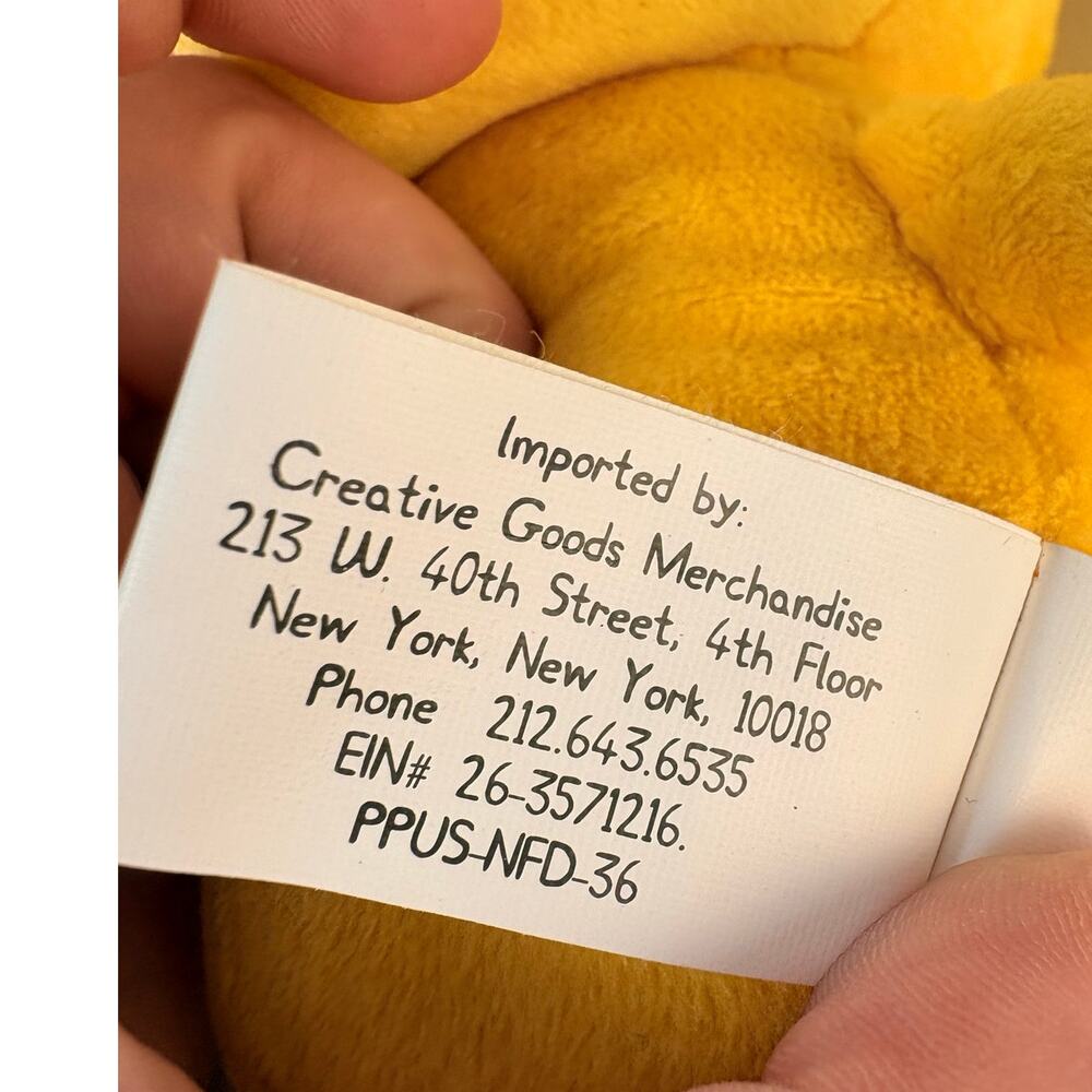 ORIGINAL 2003 PEPPA PIG 8" YELLOW TEDDY BEAR PLUSH - Picture 6 of 7
